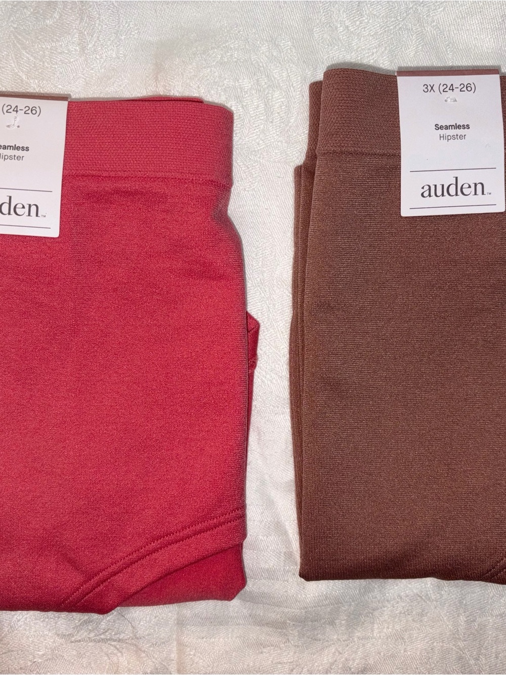 Auden Seamless Hipster Panties in Coral and Brown